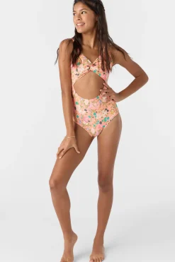 Girl's Kelly Floral Twisted One-Piece