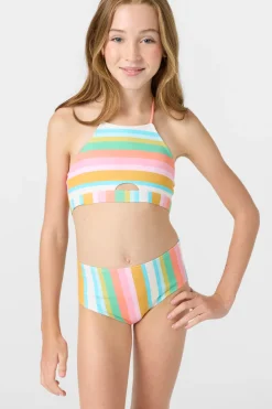 Girl's Low Tide Peekaboo High Neck Top Set