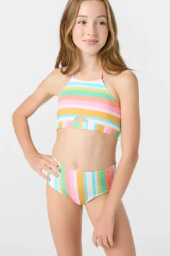Girl's Low Tide Peekaboo High Neck Top Set