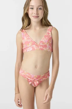 Girl's Nayomi Floral Fixed Tri Top Set