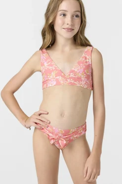 Girl's Nayomi Floral Fixed Tri Top Set - Porcelain Rose | O'Neill