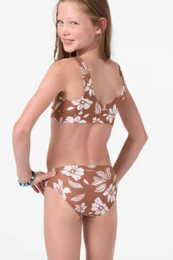 Girl's Nomad Floral Fixed Bralette Top Set - Carob Brown | O'Neill