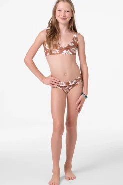 Girl's Nomad Floral Fixed Bralette Top Set - Carob Brown | O'Neill