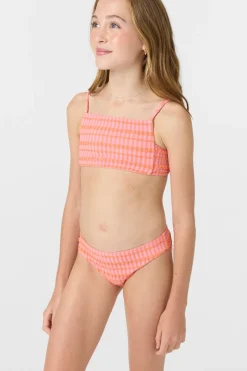 Girl's Paradise Plaid Square Neck Bralette Top Set - Sachet Pink | O'Neill