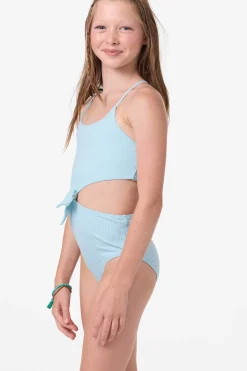 Girl's Shorebreak Rib Knot Front One-Piece - Stratosphere | O'Neill