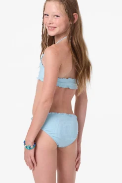 Girl's Shorebreak Rib Ruffle Edge High Neck Set - Stratosphere | O'Neill