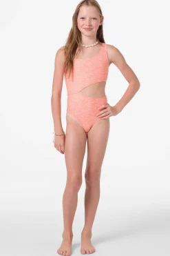 Girl's Sunshine Asymm One-Piece - Fusion Coral | O'Neill