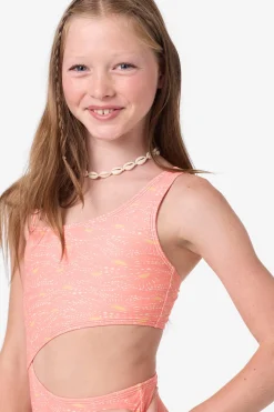 Girl's Sunshine Asymm One-Piece - Fusion Coral | O'Neill