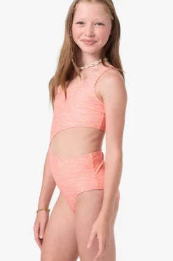 Girl's Sunshine Asymm One-Piece - Fusion Coral | O'Neill