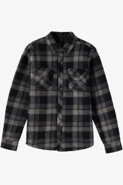 Glacier Plaid High Pile Superfleece Standard Fit Long Sleeve Shirt - Phantom | O'Neill