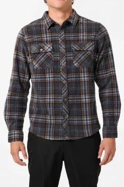 Glacier Plaid Superfleece Standard Fit Long Sleeve Shirt - Phantom | O'Neill