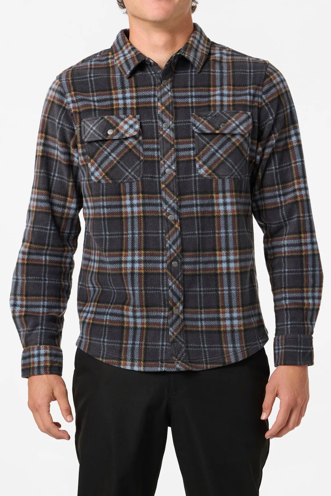 Glacier Plaid Superfleece Standard Fit Long Sleeve Shirt - Phantom | O'Neill