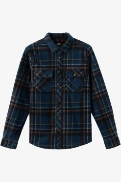 Glacier Plaid Superfleece Standard Fit Long Sleeve Shirt - Midnight Navy | O'Neill