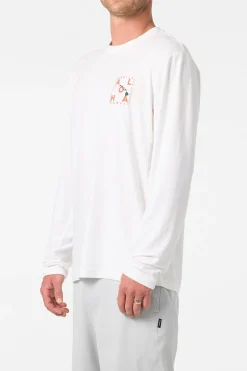 Hawaii Layout Upf Ls Shirt Standard Fit Long Sleeve Tee - White | O'Neill