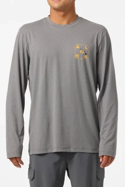 Hawaii Layout Upf Ls Shirt Standard Fit Long Sleeve Tee - Gargoyle Melange | O'Neill