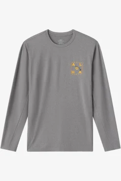 Hawaii Layout Upf Ls Shirt Standard Fit Long Sleeve Tee - Gargoyle Melange | O'Neill