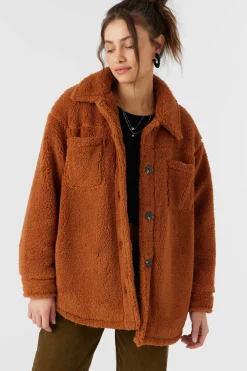 Heath High Pile Oversized Fleece Jacket - Sierra | O'Neill