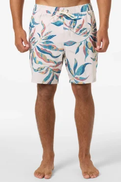 Hermosa Elastic Waist Lined 17" Swim Trunks Trunks - Cream 3 | O'Neill