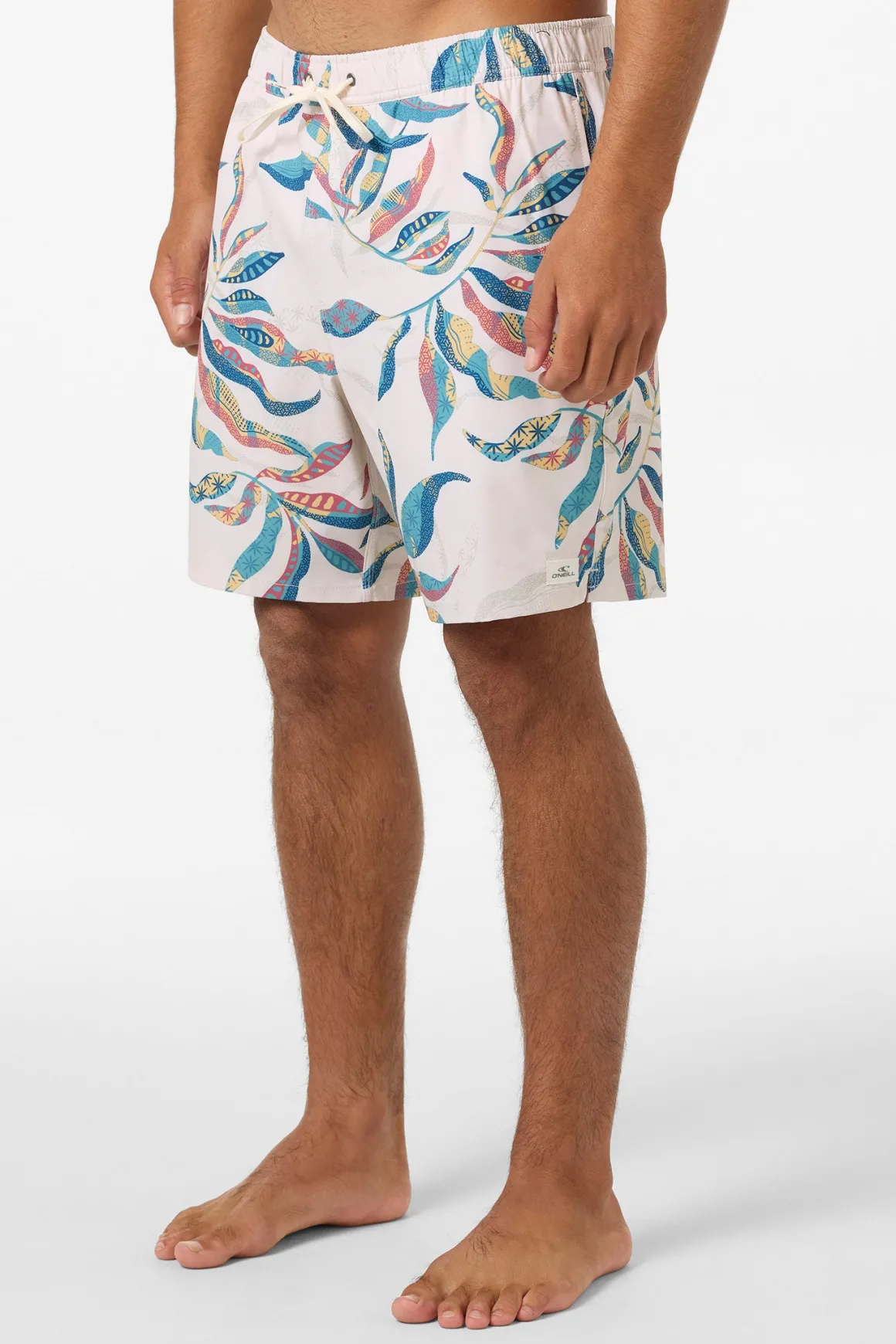 Hermosa Elastic Waist Lined 17" Swim Trunks Trunks - Cream 3 | O'Neill
