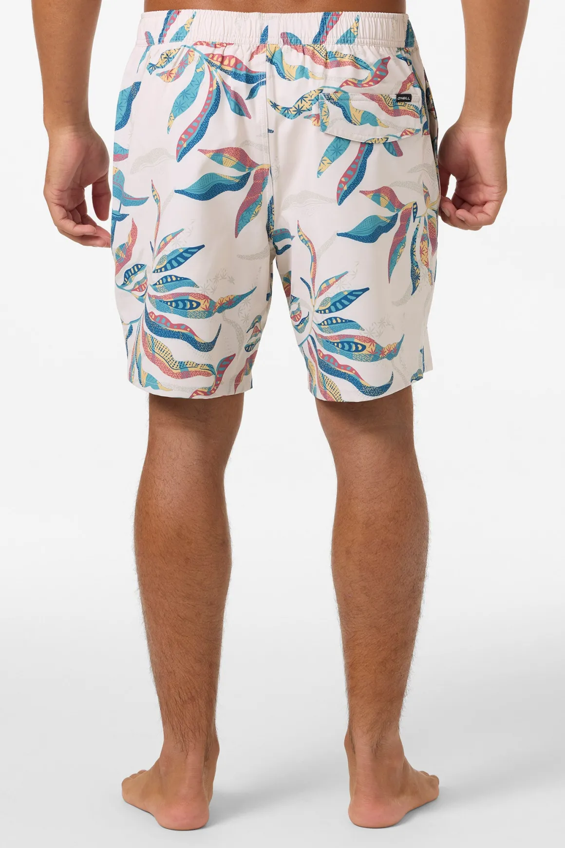 Hermosa Elastic Waist Lined 17" Swim Trunks Trunks - Cream 3 | O'Neill