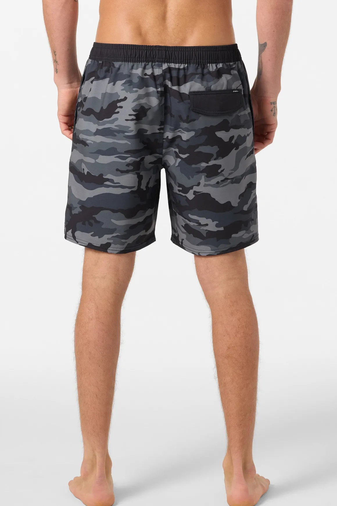 Hermosa Elastic Waist Lined 17" Swim Trunks Trunks - Black Camo | O'Neill