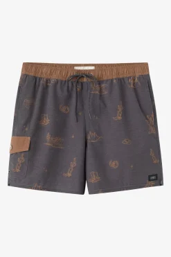Hermosa Retro 17" Elastic Waist Swim Trunks