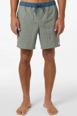 Hermosa Retro 17" Elastic Waist Swim Trunks