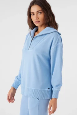 Karma Mock Zip Crew Neck Fleece - Chambray | O'Neill