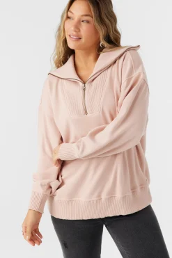 Karma Mock Zip Crew Neck Fleece - Rose Dust | O'Neill