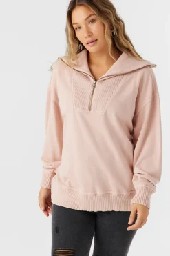 Karma Mock Zip Crew Neck Fleece - Rose Dust | O'Neill