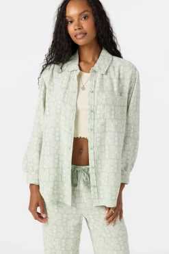 Leni Relaxed Geo Long Sleeve Top - Seafoam | O'Neill