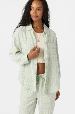 Leni Relaxed Geo Long Sleeve Top - Seafoam | O'Neill