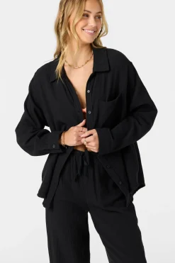 Leni Relaxed Long Sleeve Top - Black | O'Neill