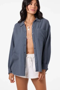 Leni Relaxed Long Sleeve Top - Slate | O'Neill