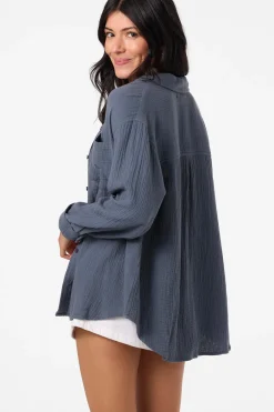 Leni Relaxed Long Sleeve Top - Slate | O'Neill