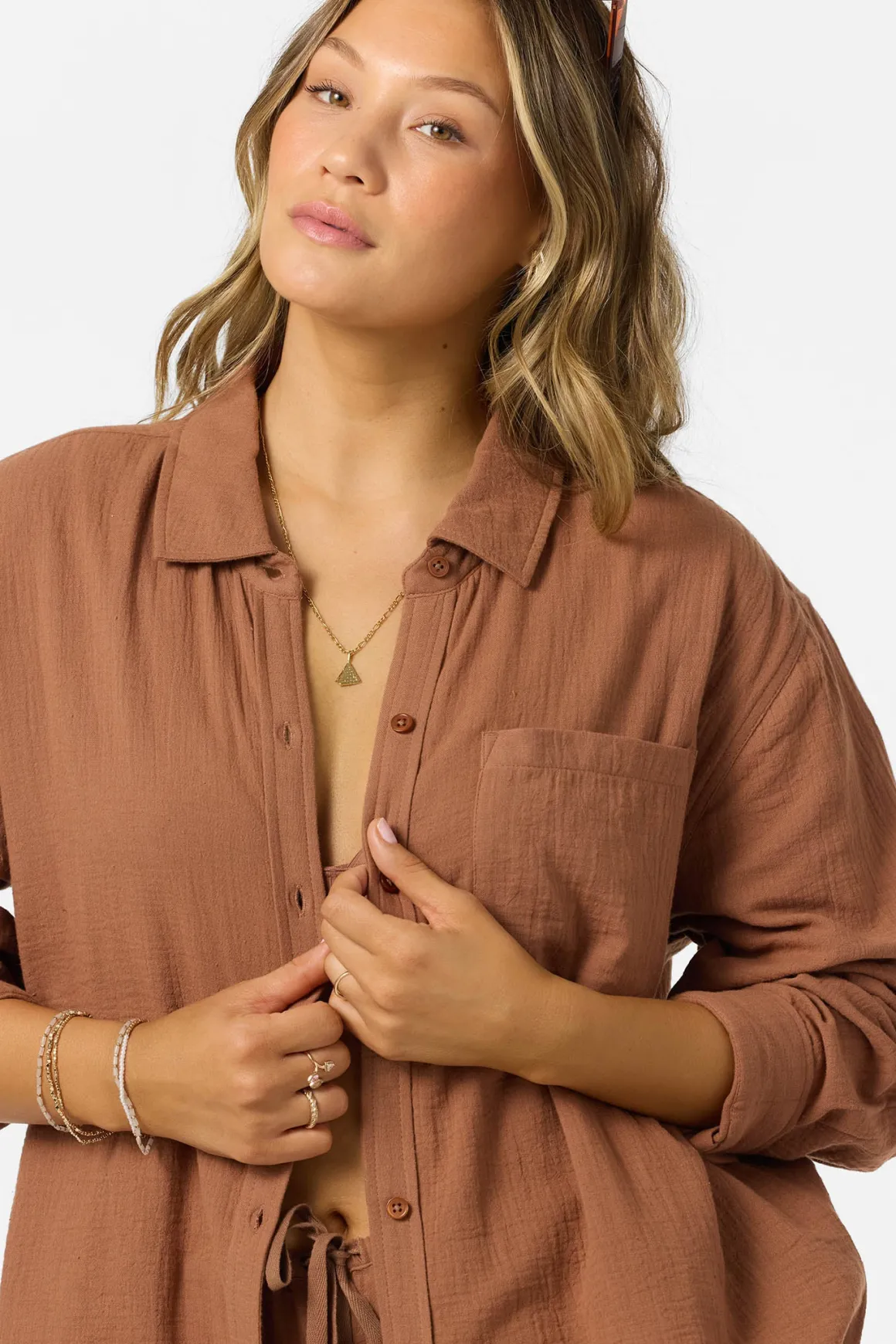 Leni Relaxed Ls Top Shirt Long Sleeve Top - Carob Brown | O'Neill