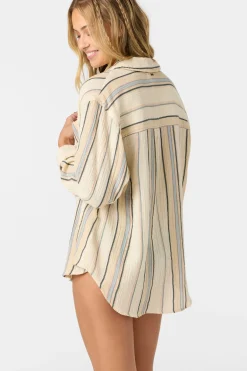 Leni Stripe Relaxed Long Sleeve Top - Tapioca | O'Neill