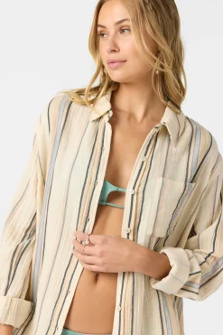 Leni Stripe Relaxed Long Sleeve Top - Tapioca | O'Neill