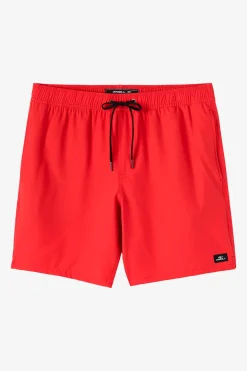 Lennox Hermosa Solid Elastic Waist 17" Swim Trunks Trunks - Chili Pepper | O'Neill