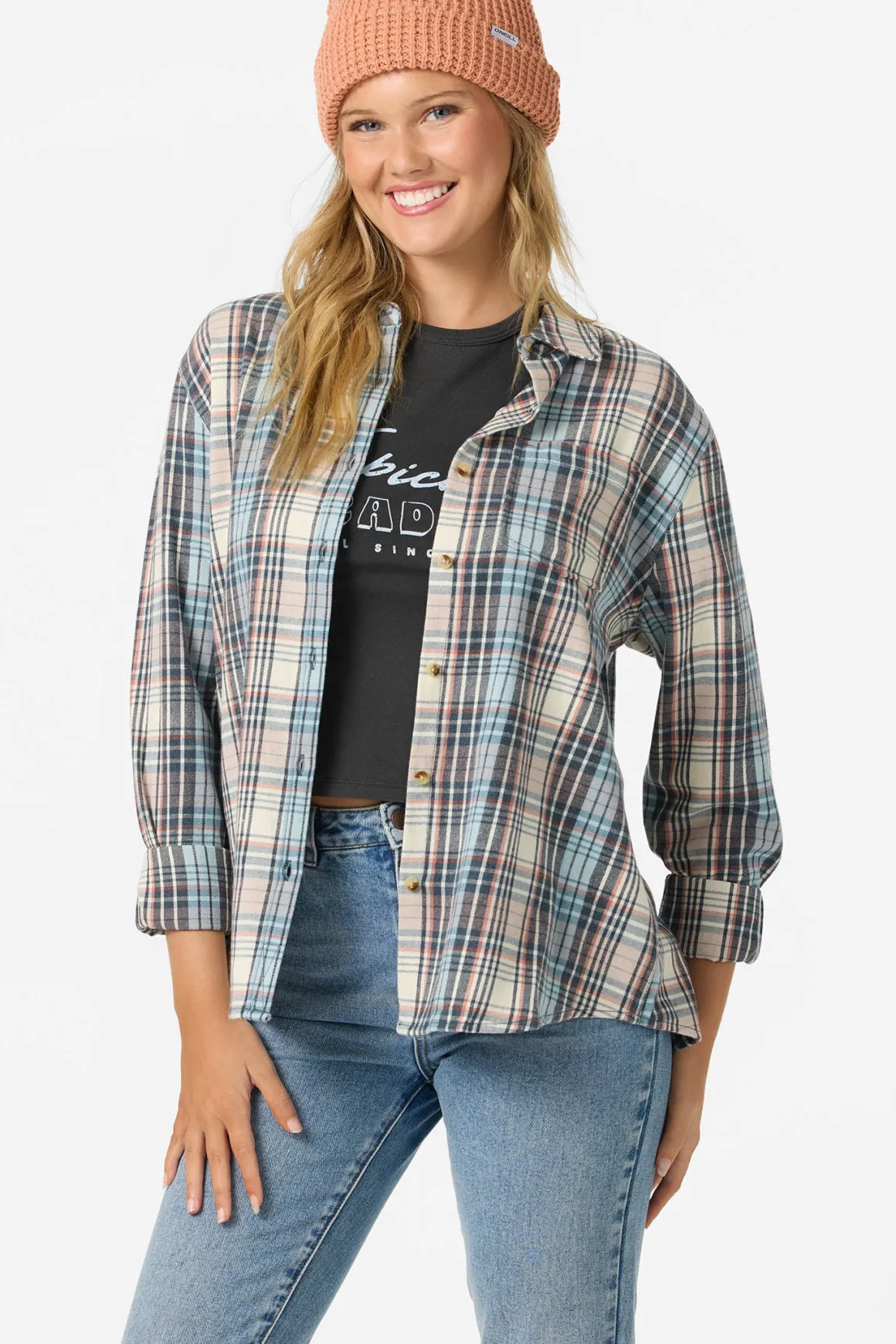 Logan Flannel Long Sleeve Top - Tourmaline | O'Neill