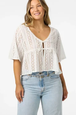 Loni Eyelet Top - White | O'Neill