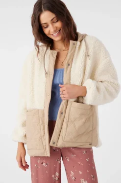 Meena High Pile Fleece Quilted Jacket - Nomad | O'Neill