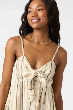 Natalya Stripe Short Dress - Tapioca | O'Neill