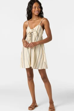 Natalya Stripe Short Dress - Tapioca | O'Neill
