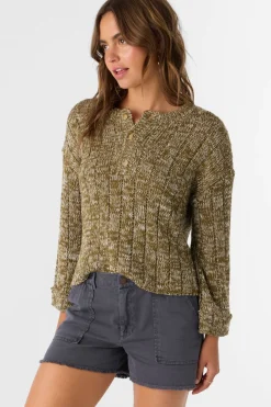 Oceanfront Long Sleeve Sweater - Military Olive | O'Neill