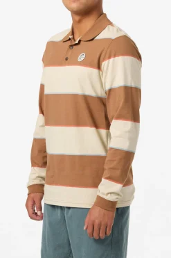 O'Riginals Cassidy Ls Knit Polo Standard Fit Polo - Lt Khaki | O'Neill