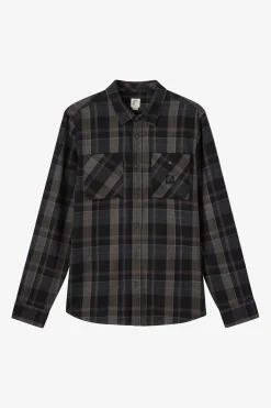 O'Riginals Clashed Flannel Standard Fit Long Sleeve Shirt - Black | O'Neill