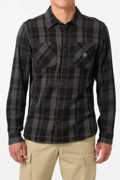 O'Riginals Clashed Flannel Standard Fit Long Sleeve Shirt - Black | O'Neill
