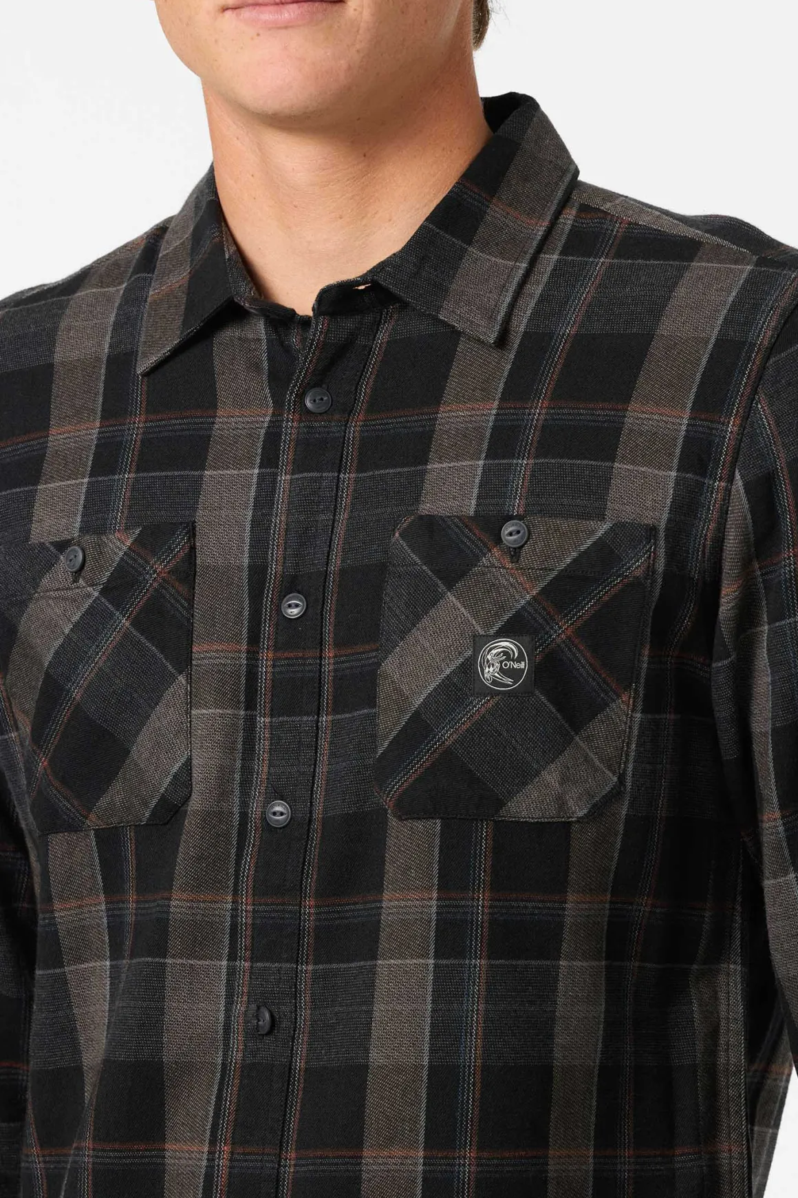 O'Riginals Clashed Flannel Standard Fit Long Sleeve Shirt - Black | O'Neill