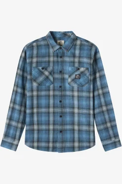 O'Riginals Clashed Flannel Standard Fit Long Sleeve Shirt - Aegean Blue | O'Neill